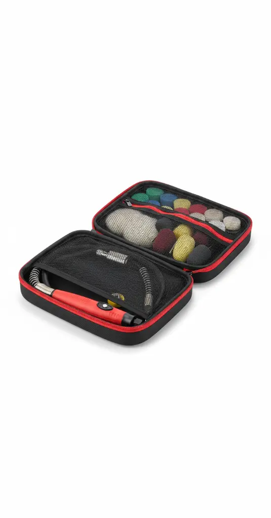 BROTHERS 30Pcs Mini Pneumatic Detailing Polisher With Pads طقم تلميع بافر اجزاء صغيرة 30 قطعة كامل بالاكسسوارات للمحترفين (بالهواء) BR/DETAIL POLISHER PENUMATIC