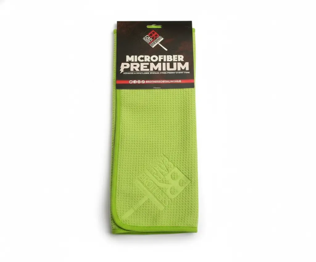 BROTHERS Green Mesh Microfiber Drying Towel 40*60 cm فوطة ميكروفيبر برازرز للزجاج خضراء  40*60 BR-TOWEL/GREEN GLASS 40x60