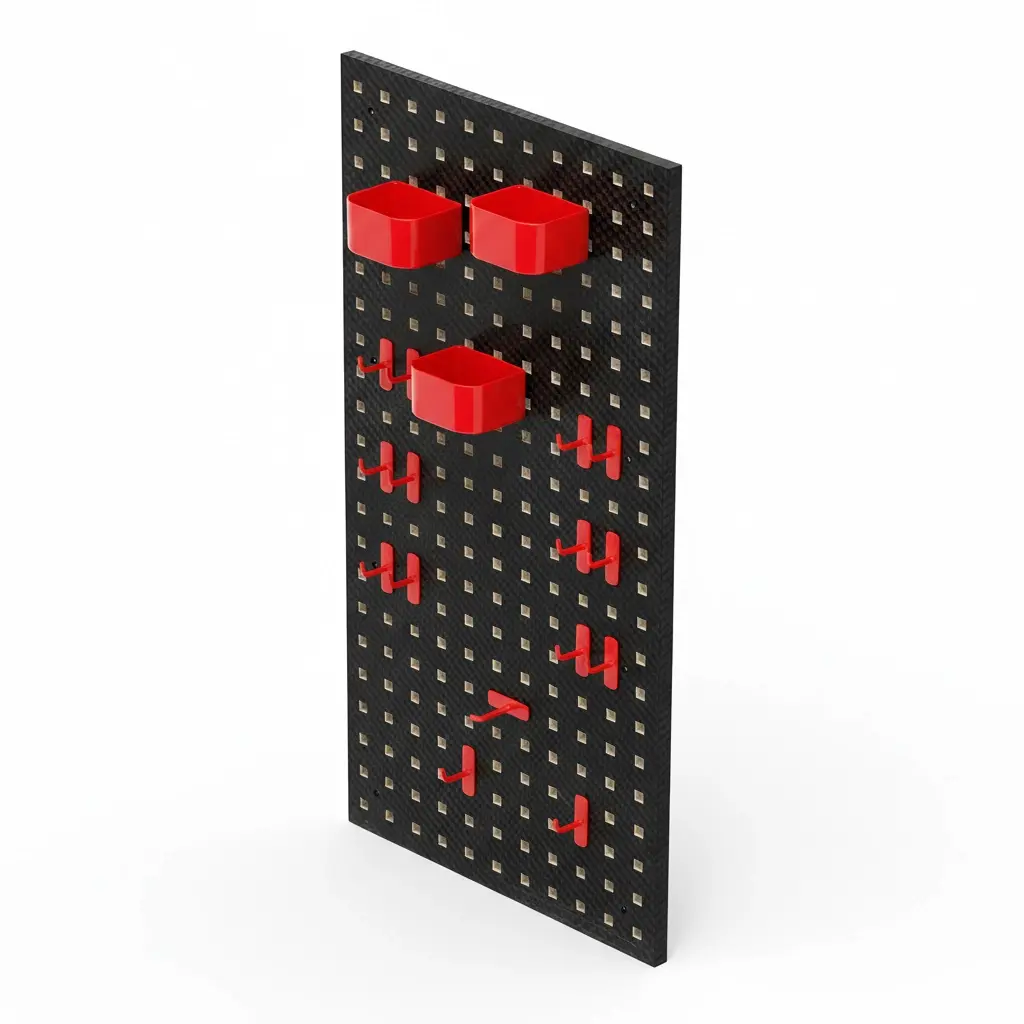 BROTHERS Empty Wall-Mounted Detailing & Workshop Tools Board With 15 Pcs Hook Kit 90*45cm لوحة - بورد برازرز سوداء لتعليق مستلزمات كار كير + اطقم تعليق BR/BEAUTY TOOL PENDANT
