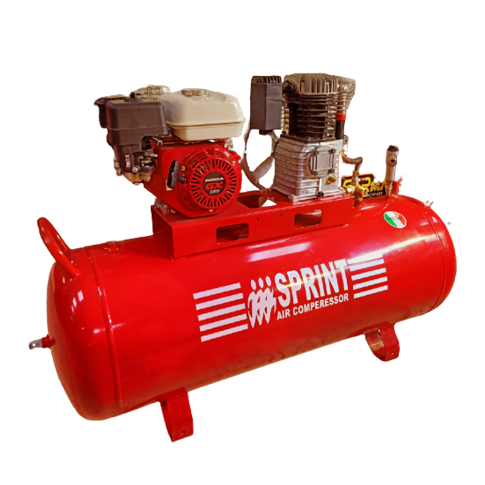 SPRINT B6000-HONDAGX390 Belt Driven Air Compressor Powered by Petrol Engine 10Bar 500Liter 7.5HP